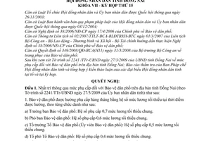 Nghị quyết 130/2009/NQ-HĐND mức phụ cấp đối với Bảo vệ dân phố trên địa bàn tỉnh Đồng Nai