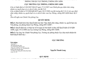 Quyết định 66/QĐ-AIDS chức năng, nhiệm vụ, quyền hạn