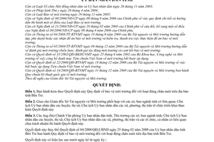 Quyết định 04/2009/QĐ-UBND Quy định bảo vệ môi trường hoạt động chăn nuôi tỉnh Bến Tre