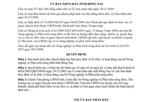 Quyết định 24/2009/QĐ-UBND Quy định tổ chức và hoạt động của Sở Nông nghiệp