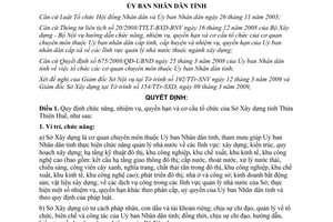 Quyết định 756/QĐ-UBND Chức năng nhiệm vụ quyền hạn cơ cấu tổ chức Sở Xây dựng Thừa Thiên Huế