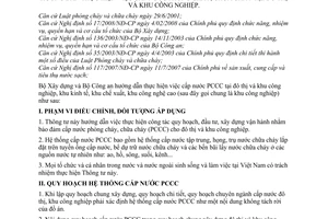 Thông tư liên tịch  04/2009/TTLT/BXD-BCA  hướng dẫn thực hiện việc cấp nước phòng cháy, chữa cháy tại đô thị và khu công nghiệp