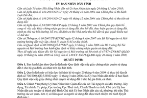 Quyết định 762/2009/QĐ-UBND quy định cấp giấy chứng nhận quyền sử dụng đất hộ gia đình cá nhân tỉnh Thừa Thiên Huế