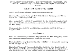 Quyết định 11/2009/QĐ-UBND Thi đua Khen thưởng xây dựng phát triển hạ tầng giao thông Thái Nguyên