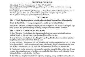 Quyết định 470/QĐ-TTg thành lập Ban Chỉ đạo phòng, chống rửa tiền