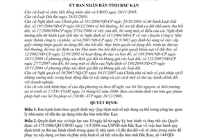 Quyết định 750/2009/QĐ-UBND công tác quản lý nhà nước đất đai áp dụng trên địa bàn tỉnh Bắc Cạn