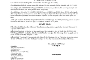 Quyết định 07/2009/QĐ-UBND quy định chức năng nhiệm vụ cơ cấu sở xây dựng