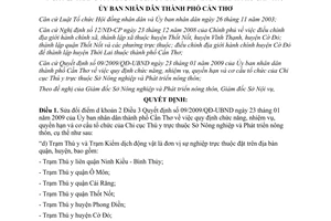 Quyết định 28/2009/QĐ-UBND sửa đổi chức năng nhiệm vụ quyền hạn cơ cấu tổ chức
