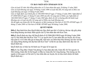 Quyết định 25/2009/QĐ-UBND quy định tạm thời trình tự, thủ tục cấp giấy phép hoạt động khoáng sản tỉnh Kon Tum