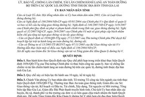 Quyết định 10/2009/QĐ-UBND phối hợp triển khai 1856/QĐ-TTg quản lý, bảo vệ chống lấn chiếm và tái lấn chiếm hành lang an toàn đường bộ tỉnh Gia Lai