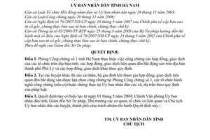 Quyết định 10/2009/QĐ-UBND giao thẩm quyền công chứng, chứng thực các hợp đồng, giao dịch trên địa bàn tỉnh Hà Nam