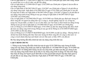 Thông tư 05/2009/TT-BXD điều chỉnh dự toán xây dựng công trình