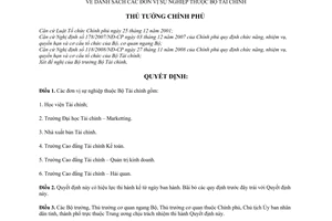 Quyết định 479/QĐ-TTg danh sách đơn vị sự nghiệp Bộ Tài chính