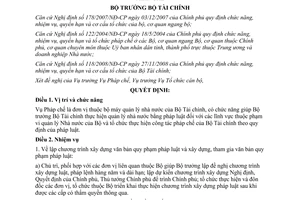 Quyết định 757/QĐ-BTC năm 2009 chức năng nhiệm vụ quyền hạn cơ cấu Vụ Pháp chế