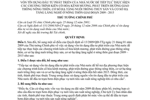 Quyết định 56/2009/QĐ-TTg sửa đổi Quyết định 13/2009/QĐ-TTg kiên cố hóa kênh mương phát triển giao thông hạ tầng nuôi trồng thủy sản 2009-2015