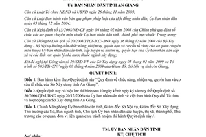 Quyết định 13/2009/QĐ-UBND nhiệm vụ quyền hạn cơ cấu Sở Xây dựng An Giang