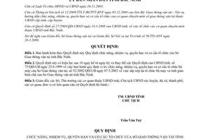 Quyết định 55/2009/QĐ-UBND chức năng nhiệm vụ quyền hạn cơ cấu Sở Giao thông vận tải Bắc Ninh