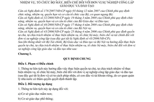 Thông tư liên tịch 07/2009/TTLT-BGDĐT-BNV hướng dẫn thực hiện quyền tự chủ, tự chịu trách nhiệm thực hiện nhiệm vụ, tổ chức bộ máy, biên chế GDĐT