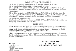 Quyết định 09/2009/QĐ-UBND quy định quản lý giá tỉnh Nam Định