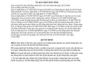 Quyết định 18/2009/QĐ-UBND mức thu, nộp, quản lý sử dụng lệ phí cấp bản sao, lệ phí chứng thực cơ quan, tổ chức tỉnh Bình Dương