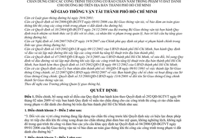 Quyết định 1080/QĐ-SGTVT bổ sung Quyết định 292/QĐ-SGTVT mẫu rào chắn dùng công trình thi công vi đất dành cho đường bộ thành phố Hồ Chí Minh