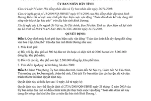 Quyết định 22/2009/QĐ-UBNDmức kinh phí thực hiện cuộc vận động Toàn dân đoàn kết