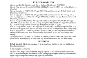Quyết định 24/2009/QĐ-UBND chế độ thu, nộp, quản lý và sử dụng lệ phí cấp biển số nhà tỉnh Bình Dương
