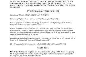 Quyết định 1279/QĐ-UBND 2009 mức chi thi tốt nghiệp THPT Quảng Nam
