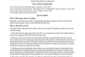 Quyết định 64/2009/QĐ-TTg cơ chế quản lý tài chính biên chế ngành thuế năm 2009 2010