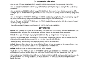 Quyết định 14/2009/QĐ-UBND Hệ số quy đổi chi phí xây dựng