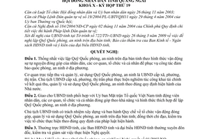 Nghị quyết 04/2009/NQ-HĐND lập Quỹ Quốc phòng, an ninh