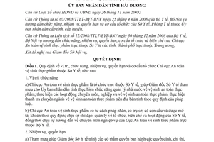 Quyết định 06/2009/QĐ-UBND vị trí chức năng nhiệm vụ quyền hạn cơ cấu Chi cục