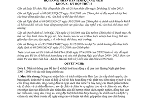 Nghị quyết 05/2009/NQ-HĐND xã hội hoá hoạt động y tế Quảng Ngãi 2009-2015