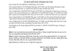 Quyết định 09/2009/QĐ-UBND Quản lý nghề khai thác hải sản ven bờ Quảng Nam