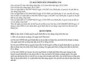 Quyết định 27/2009/QĐ-UBND thẩm định, quyết định đầu tư xây dựng công trình tỉnh Đồng Nai