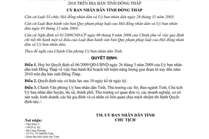 Quyết định 08/2009/QĐ-UBND Huỷ bỏ Quyết định 06/2009/QĐ-UBND Đồng Tháp