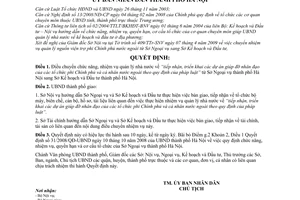 Quyết định 62/2009/QĐ-UBND điều chuyển nhiệm vụ quản lý nguồn viện trợ phi chính phủ nước ngoài Sở Ngoại vụ sang Sở Kế hoạch Đầu tư