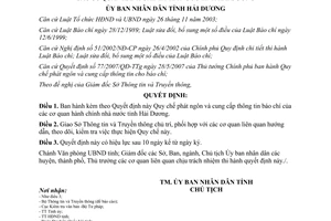 Quyết định 08/2009/QĐ-UBND Quy chế phát ngôn cung cấp thông tin báo chí CQNN