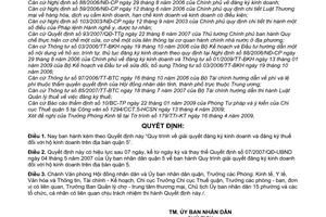 Quyết định 01/2009/QĐ-UBND quy trình giải quyết đăng ký kinh doanh đăng ký thuế hộ kinh doanh quận 5