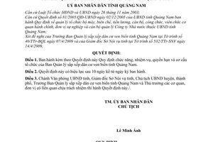 Quyết định 10/2009/QĐ-UBND chức năng nhiệm vụ quyền hạn  Ban Quản lý sắp xếp