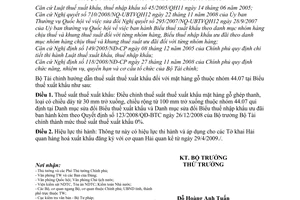 Thông tư 81/2009/TT-BTC điều chỉnh thuế suất xuất khẩu mặt hàng gỗ nhóm 44.07 biểu thuế xuất khẩu