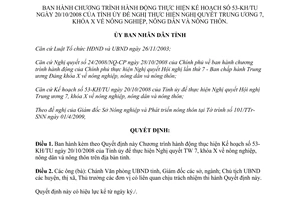 Quyết định 1003/QĐ-UBND 2009 Kế hoạch nông nghiệp nông dân nông thôn Bình Phước