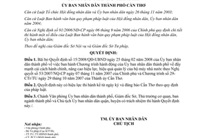 Quyết định 31/2009/QĐ-UBND bãi bỏ Quyết định số 15/2008/QĐ-UBND Cần Thơ