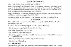 Quyết định 13/2009/QĐ-UBND chính sách kiên cố hóa kênh mương Bình Định