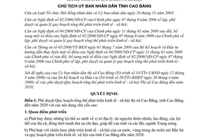 Quyết định 736/QĐ-UBND 2009 quy hoạch phát triển kinh tế xã hội Cao Bằng