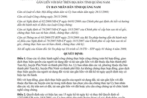 Quyết định 1355/QĐ-UBND 2009 thẩm quyền công chứng chứng thực hợp đồng dân sự Quảng Nam