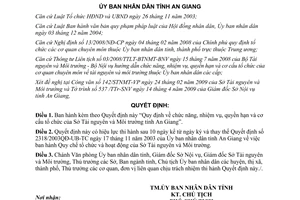Quyết định 15/2009/QĐ-UBND chức năng nhiệm vụ quyền hạn Sở Tài nguyên Môi trường