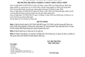 Quyết định 1149/QĐ-BNN-PC bãi bỏ văn bản quy phạm pháp luật