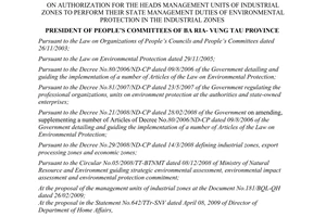 Decision No. 1192/QD.UBND on authorization for the heads management units