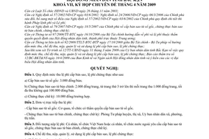 Nghị quyết 04/2009/NQ-HĐND mức thu, chế độ thu, nộp, quản lý sử dụng lệ phí cấp bản sao, lệ phí chứng thực